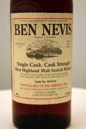 Ben Nevis 1984 front detailed image of bottle