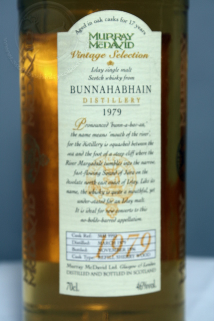 Bunnahabhain 1979 front detailed image of bottle