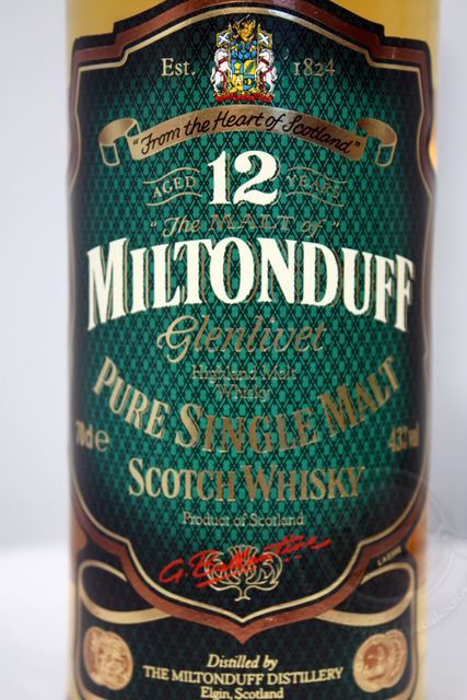 Miltonduff front detailed image of bottle