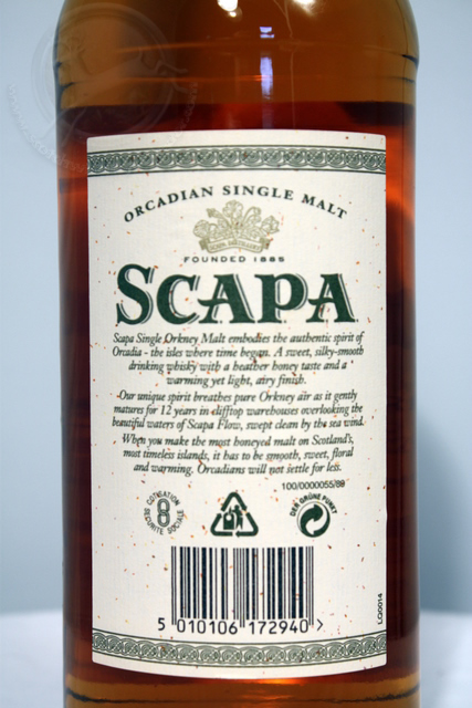 Scapa rear detailed image of bottle