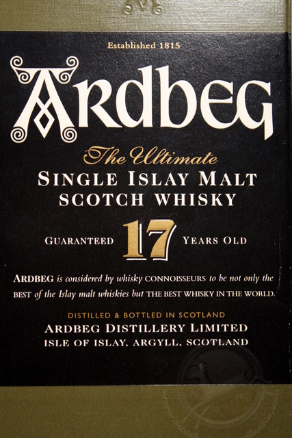 Ardbeg box front detailed image