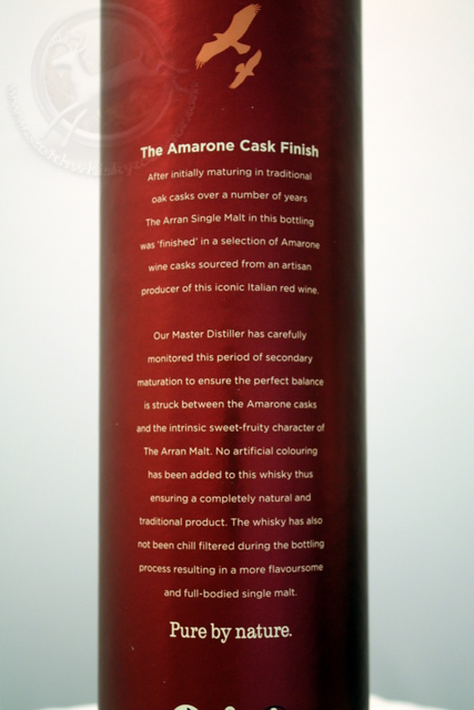 The Arran Malt Amarone Cask Finish box rear detailed image