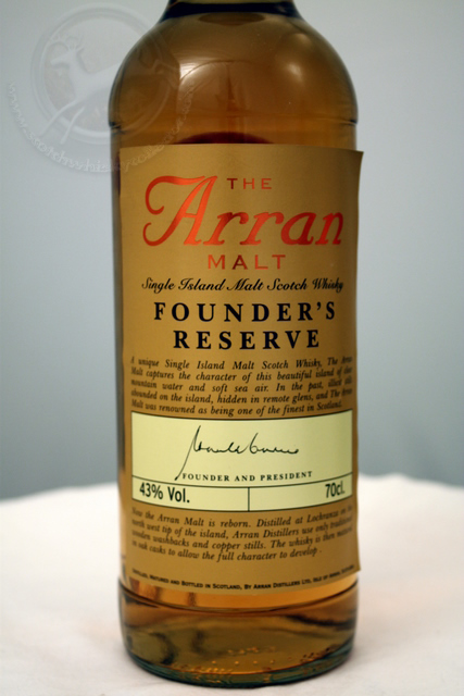 The Arran Malt Founders Reserve front detailed image of bottle