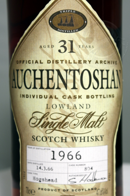 Auchentoshan 1966 front detailed image of bottle
