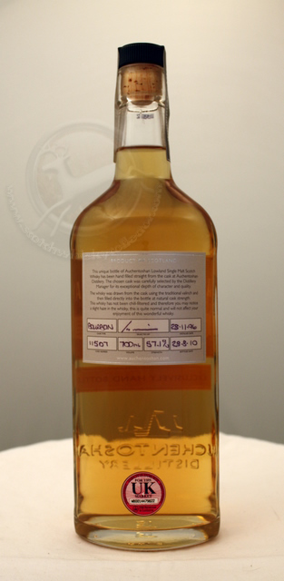 Auchentoshan 2010 hand bottled image of bottle