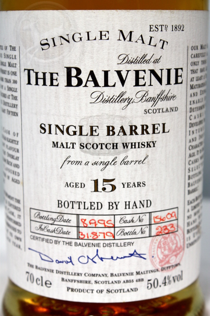 Balvenie 1979 front detailed image of bottle