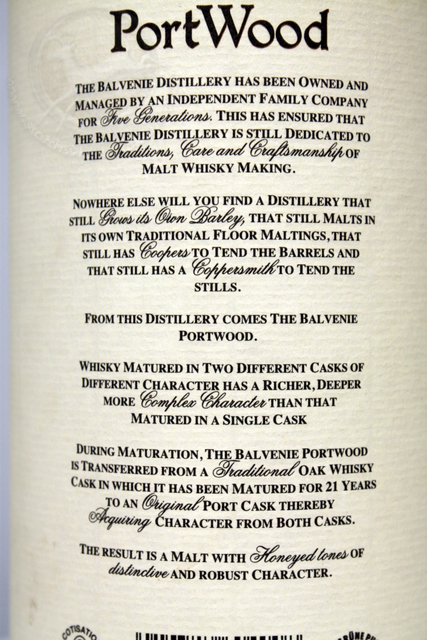 Balvenie Portwood box rear detailed image
