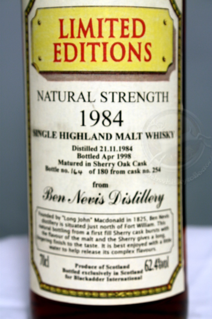 Ben Nevis 1984  front detailed image of bottle