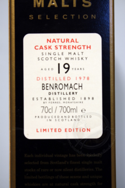 Benromach 1978 box front detailed image