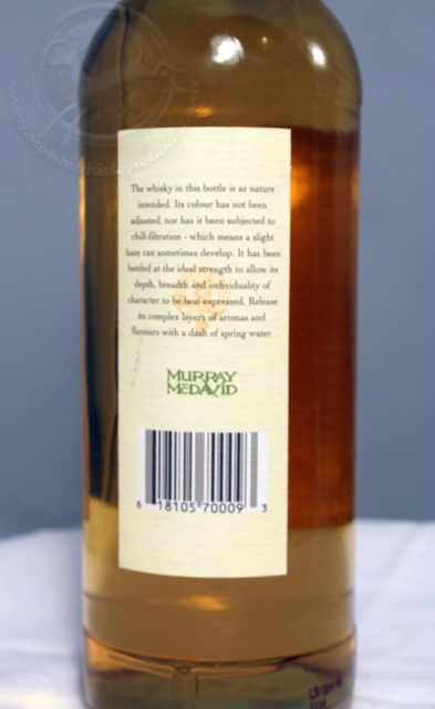 Bunnahabhain 1979 rear detailed image of bottle