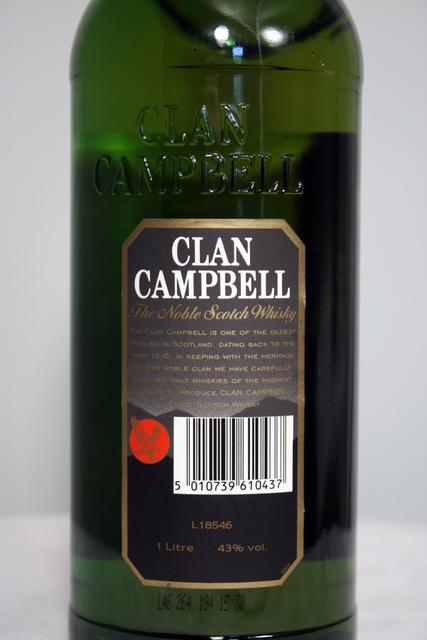 Clan Campbell rear detailed image of bottle