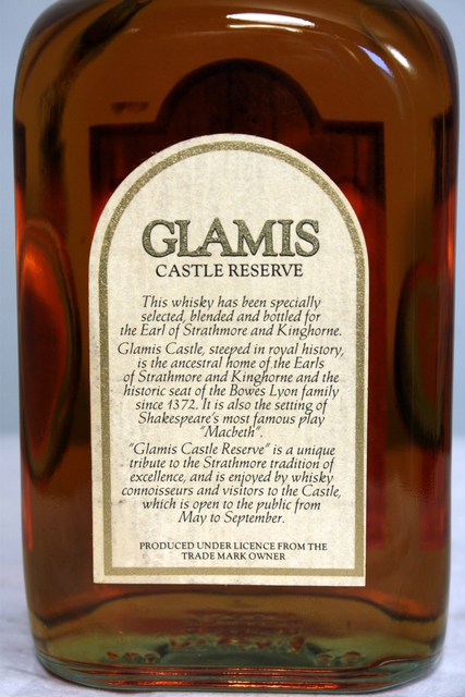 Glamis Castle Reserve rear detailed image of bottle
