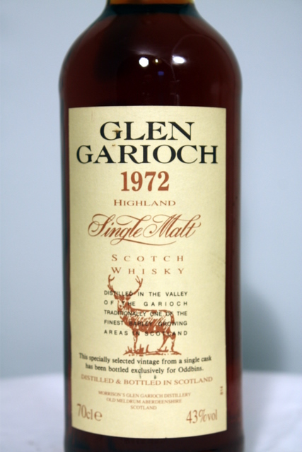 Glen Garioch 1972 front detailed image of bottle