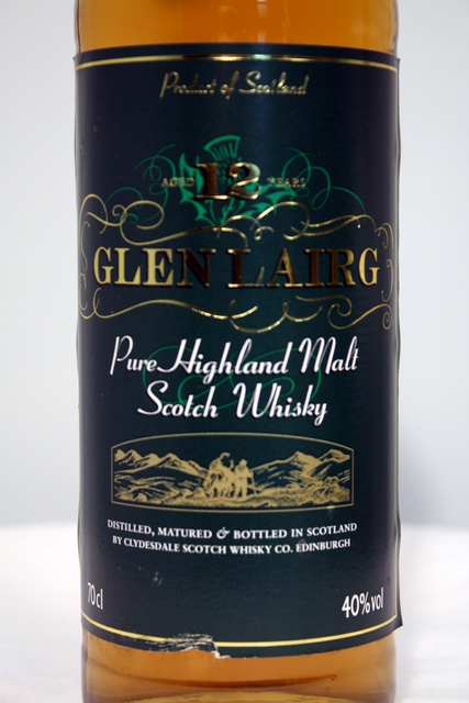 Glen Lairg front detailed image of bottle