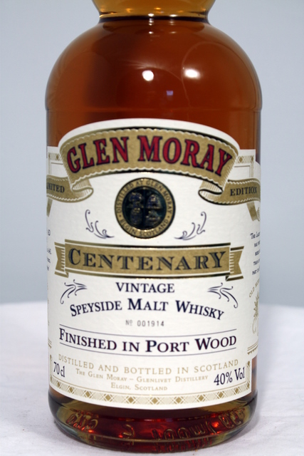 Glen Moray Centenary front detailed image of bottle