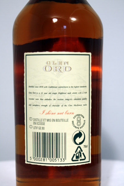 Glen Ord rear detailed image of bottle