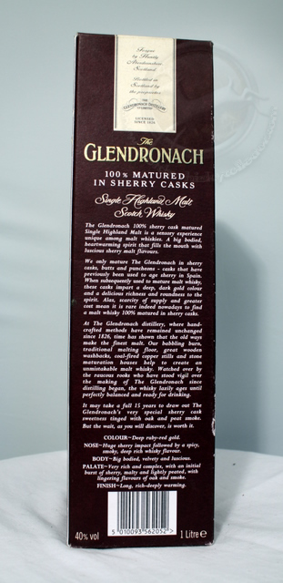 Glendronach box rear image