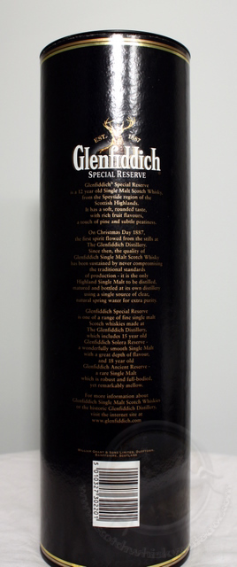 Glenfiddich Special Reserve box rear image