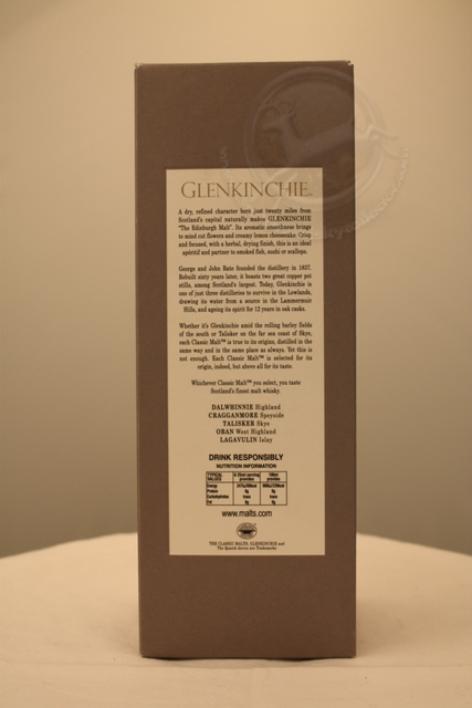Glenkinchie 12 box rear image