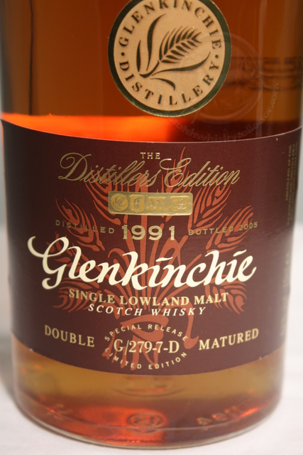 Glenkinchie 1991 front detailed image of bottle