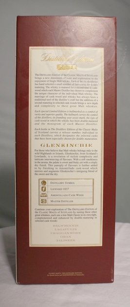 Glenkinchie 1991 box rear image