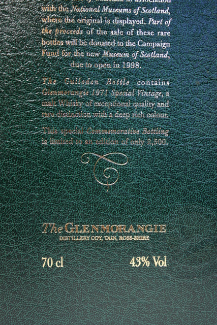 Glenmorangie Culloden Bottle box rear detailed image