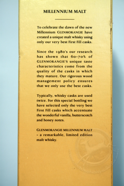 Glenmorangie Millennium box rear detailed image