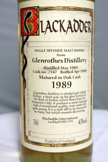 Glenrothes 1989 front detailed image of bottle