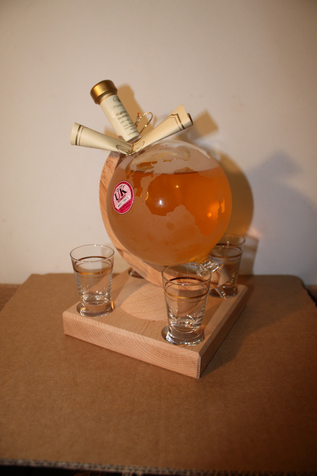 Globe image of bottle