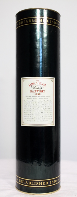 Famous Grouse Vintage 1992 box rear image