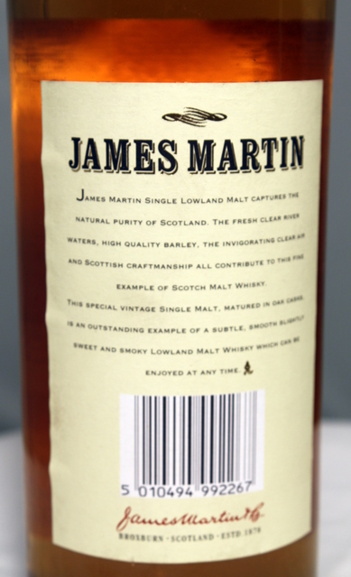 Jams Martin rear detailed image of bottle