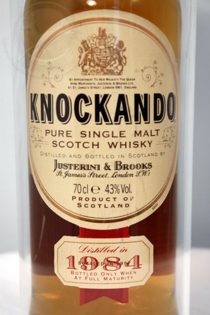 Knockando 1984 front detailed image of bottle