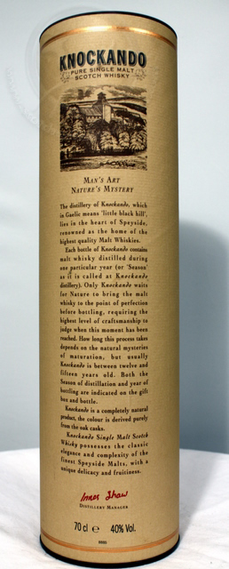 Knockando 1984 box rear image