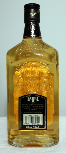Label trade mark 5 Classic Black image of bottle