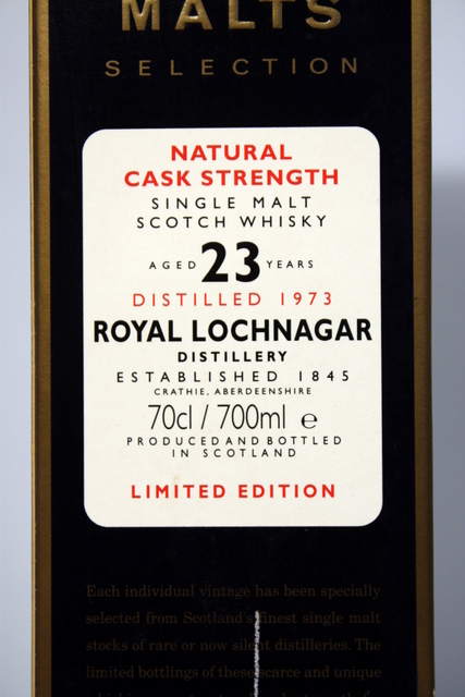 Royal Lochnagar 1973 box front detailed image
