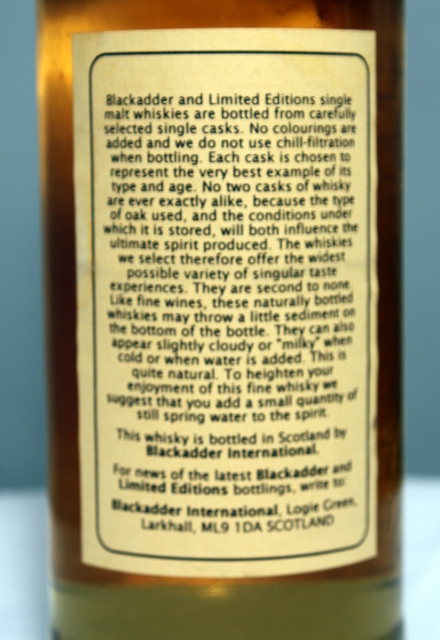 Longrow 1992 rear detailed image of bottle