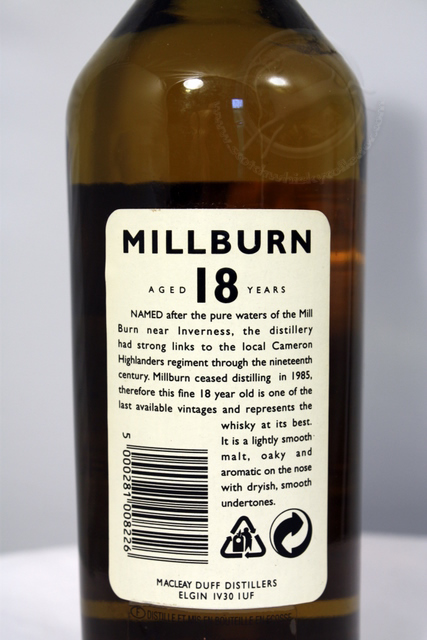 Millburn 1975 rear detailed image of bottle