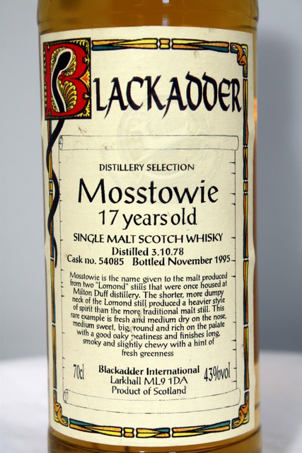 Mosstowie 1978 front detailed image of bottle