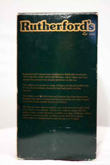 Rutherfords Ceramic Jug : Games series : Pheasant box rear image