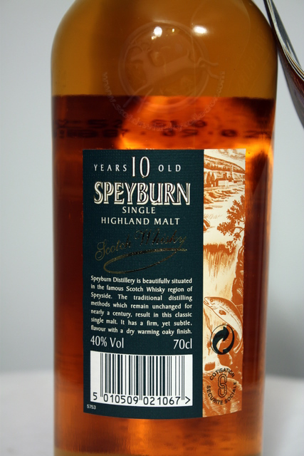 Speyburn rear detailed image of bottle