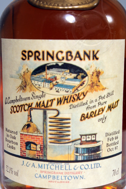 Springbank 1966 front detailed image of bottle