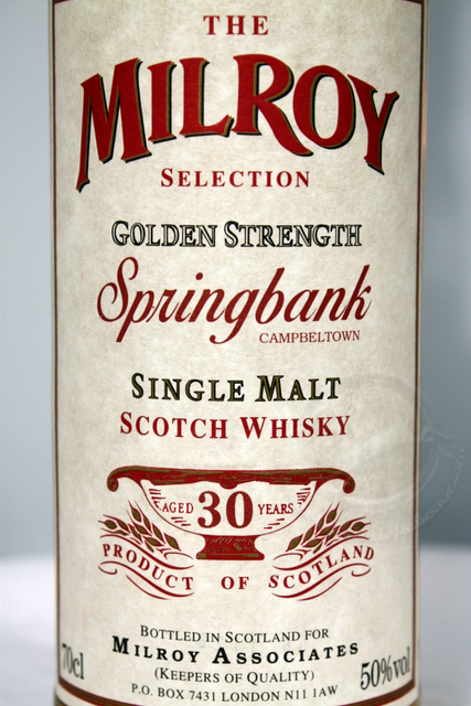 Springbank front detailed image of bottle